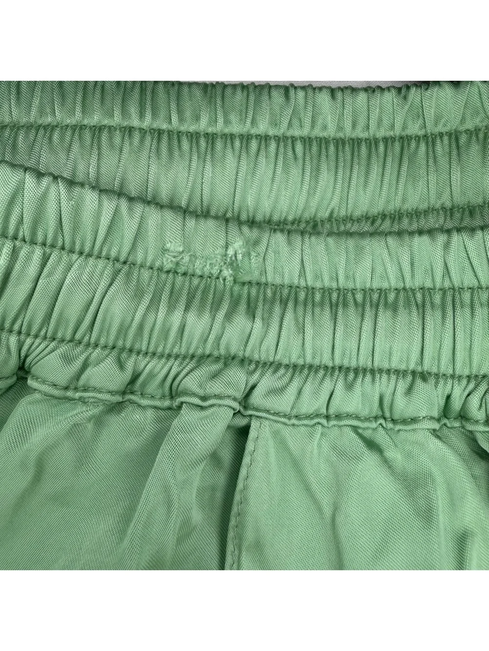 Sleeper Wide Leg Green Satin Elastic Waist Pockets Pants Women’s Sz 1 / S
